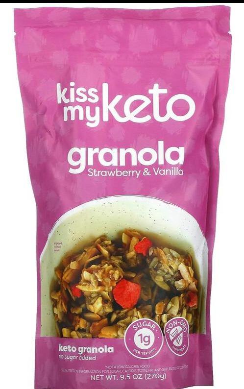 Kiss My Keto, Keto Granola, Strawberry & Vanilla, 270 g - Mom it KeTo Go