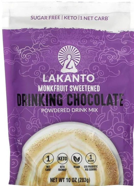 Lakanto, Drinking Chocolate Sweetened with Monk Fruit, 283 g - Mom it KeTo Go