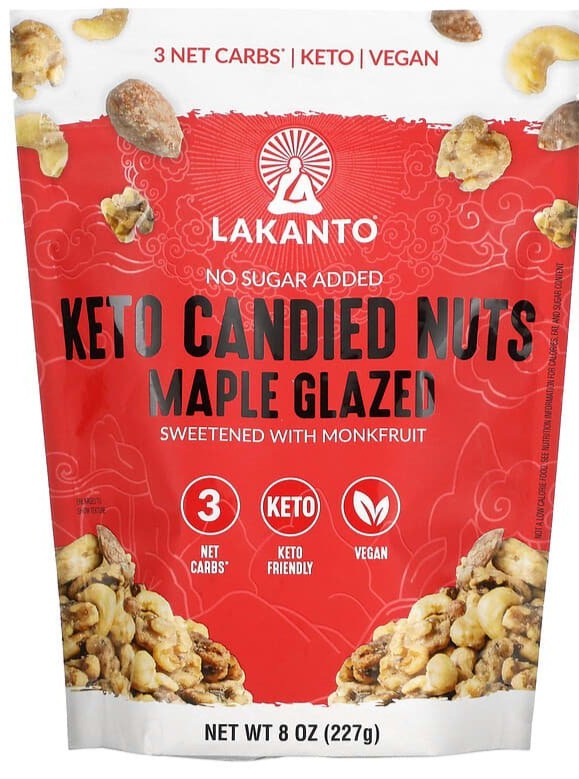 Lakanto, Keto Candied Nuts, Maple Glazed, 227 g - Mom it KeTo Go