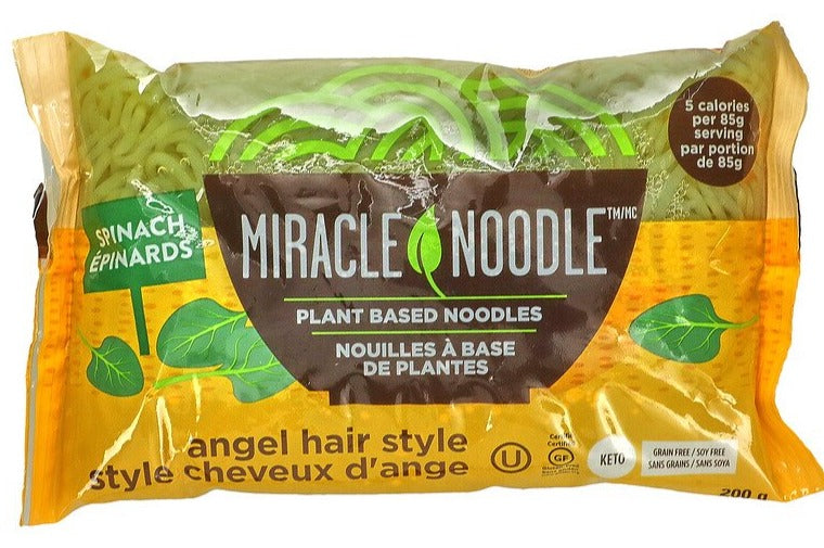 Miracle Noodle, Spinach, Angel Hair Style, 200 G – Mom It KeTo Go By Safa’