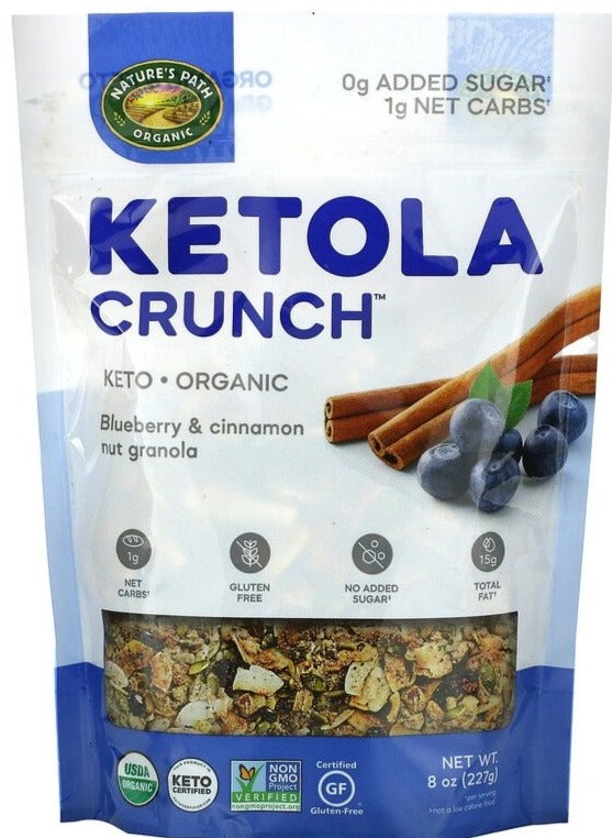Nature's Path, Organic, KETO, Ketola Crunch, Blueberry & Cinnamon Granola 227 g - Mom it KeTo Go