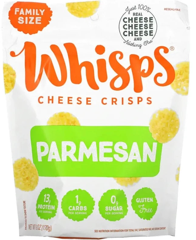 Whisps, Family Size Parmesan Cheese Crisps, 170 g - Mom it KeTo Go