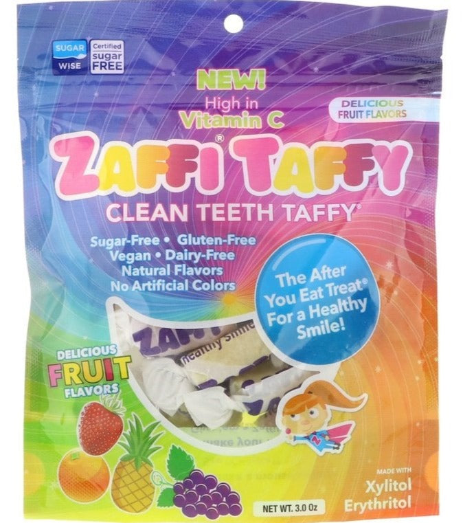 Zollipops, Zaffi Taffy, Clean Teeth Taffy, Delicious Fruit Flavors, 85g - Mom it KeTo Go