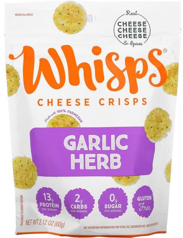 Whisps, Garlic Herb Cheese Crisps, 60 g - Mom it KeTo Go